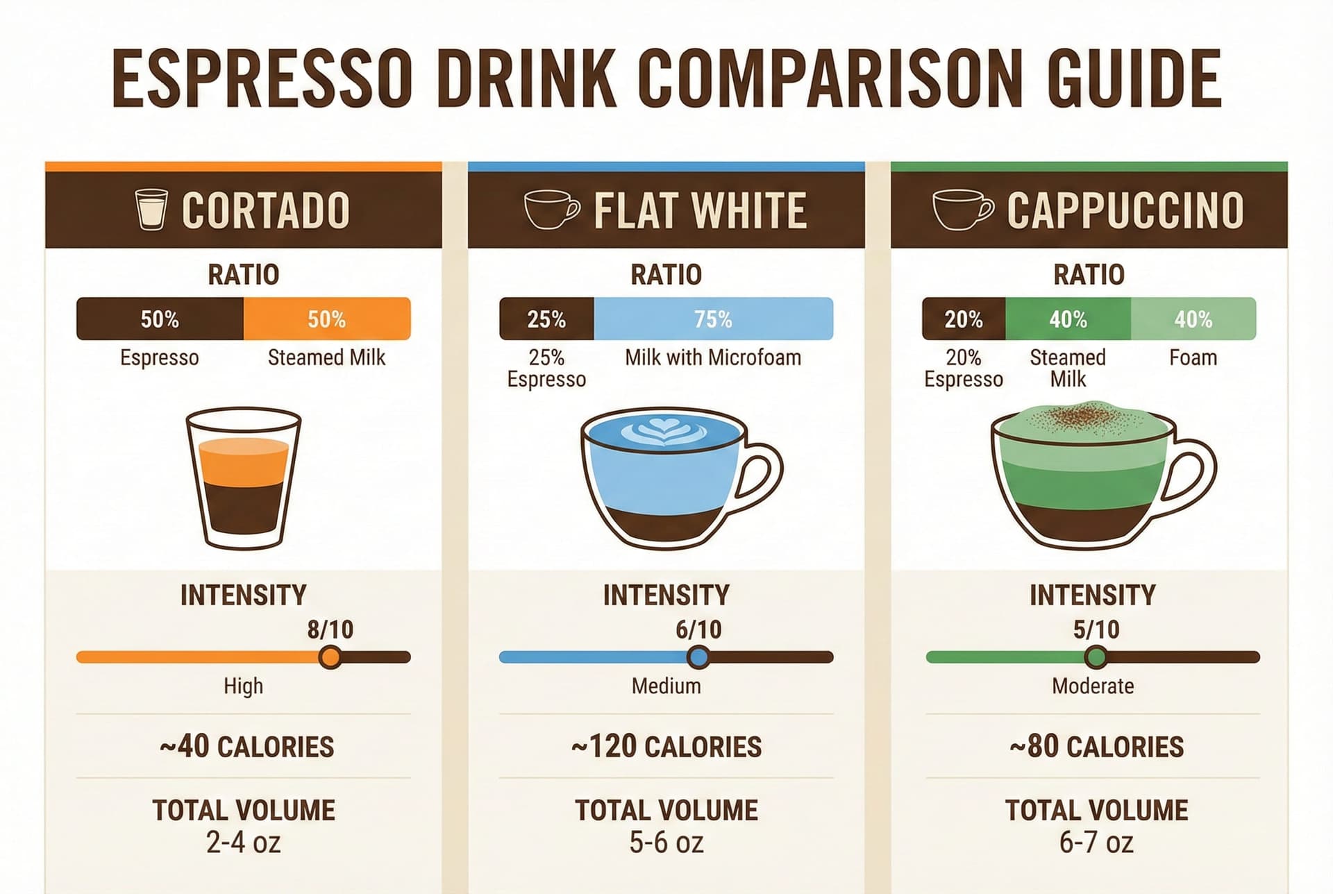 Flat White vs Cappuccino vs Cortado